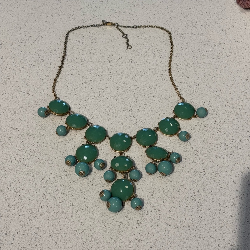 J. Crew Green and Gold Necklace